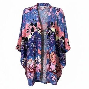 VICTORIA’S SECRET pink & blue open front kimono style top cover up XS/S - NWT!